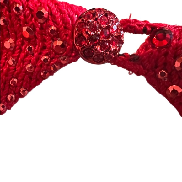 St. John Evening Sz 6 - Red Backless Rhinestone Detailing Cocktail Dress - HOT!! - Picture 4 of 7